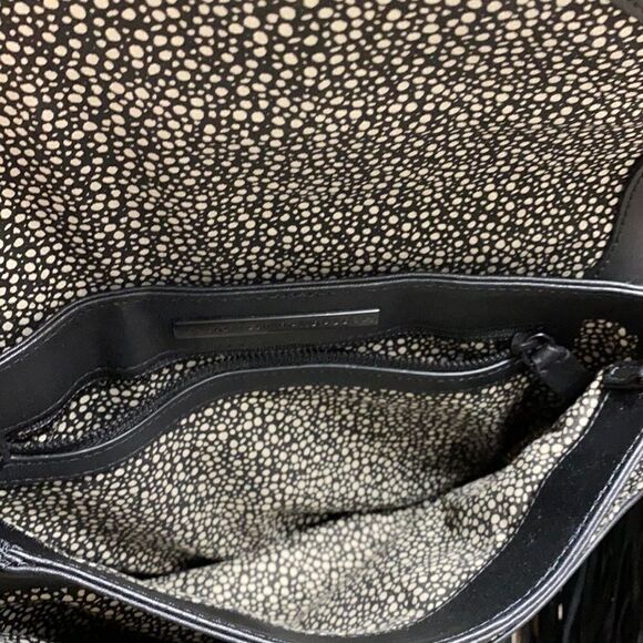 Loeffler Randall Black Leather Fringe Crossbody Bag - Picture 6 of 8